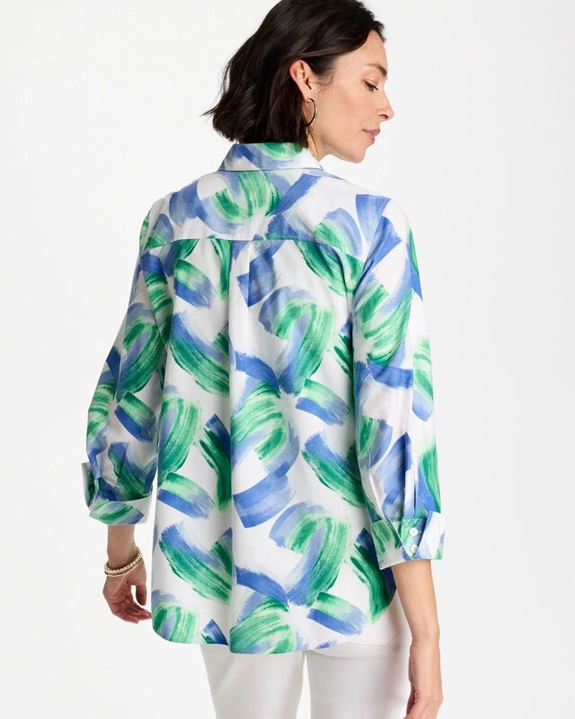 No Iron Printed Stretch Shirt - image 3